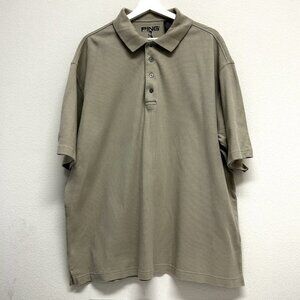 Ping Polo Golf Shirt Men's Sz XL Beige Short Sleeve Pullover Button Cotton Logo